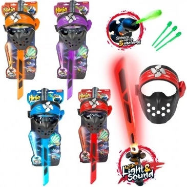 Ninja sada s mečom, maskou a šípkami so svetlom a zvukom