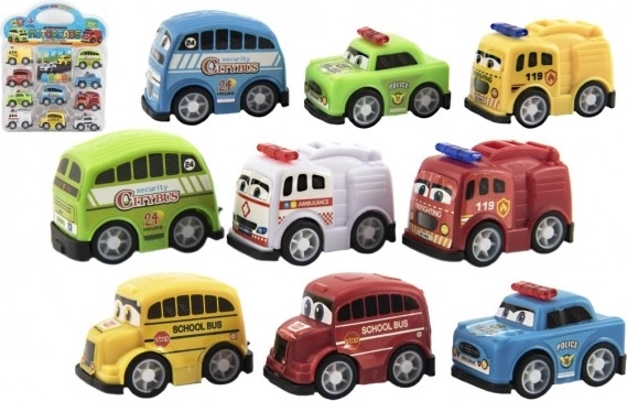 Sada mini autíčok 5 cm z plastu, 10 ks v blistri