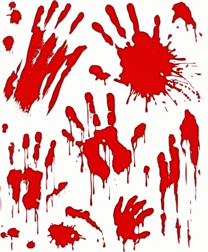 Halloweenske okenné nálepky krvavé ruky