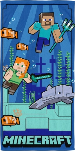 Rýchloschnúca detská osuška Minecraft – podmorské dobrodružstvo