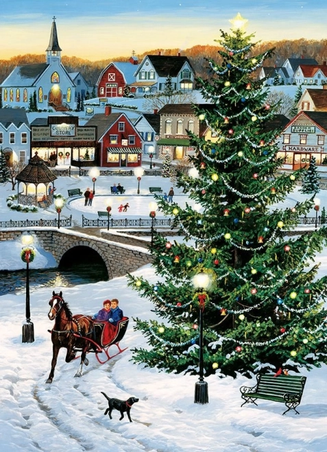 COBBLE HILL Puzzle Vianočný strom na dedine 1000 dielikov
