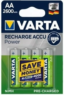 Varta nabíjacie batérie AA 2600 mAh Ready2Use, 4 ks