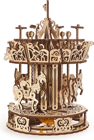 Drevený mechanický kolotoč UGEARS 3D puzzle