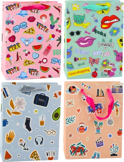 Darčeková taška s motívom nálepiek