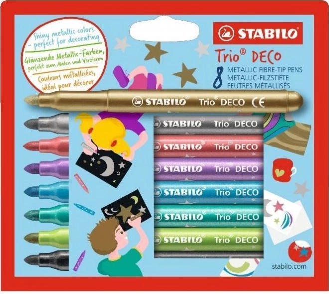 STABILO Trio Deco sada 8 metalických fixiek
