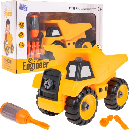 Stavebná miešačka na skladanie pre deti 3+ so skrutkovačom a 3 bitmi – Vyklápač