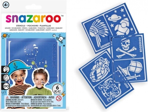 Šablóny na tvárové farby SNAZAROO 6 ks – Adventure