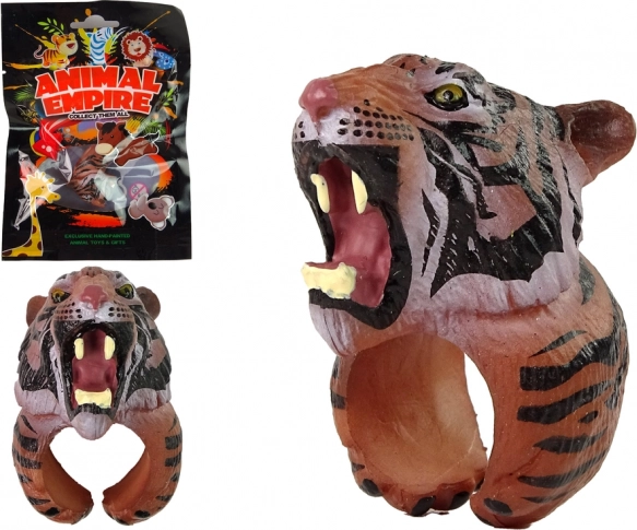 Detský prsteň s hlavou bengálskeho tigra