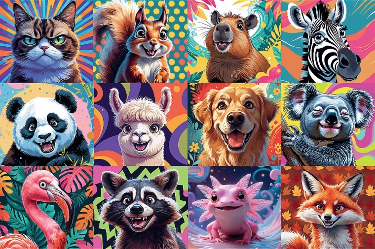 Puzzle Veselé zvieracie portréty 300 dielikov