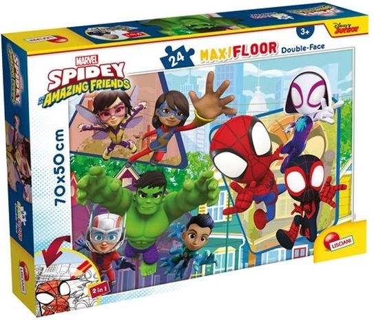 Lisciani Marvel Spidey a jeho úžasní priatelia – maxi podlahové puzzle 24 dielikov (70 × 50 cm)