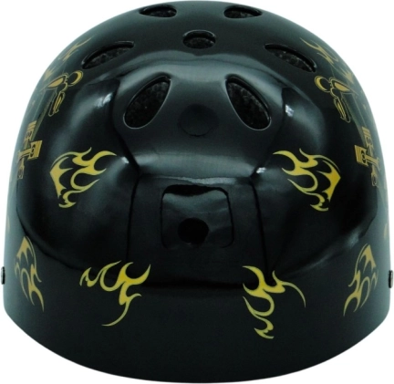 Cyklistická prilba lebka čierno-zlatá (S, 52–55 cm)