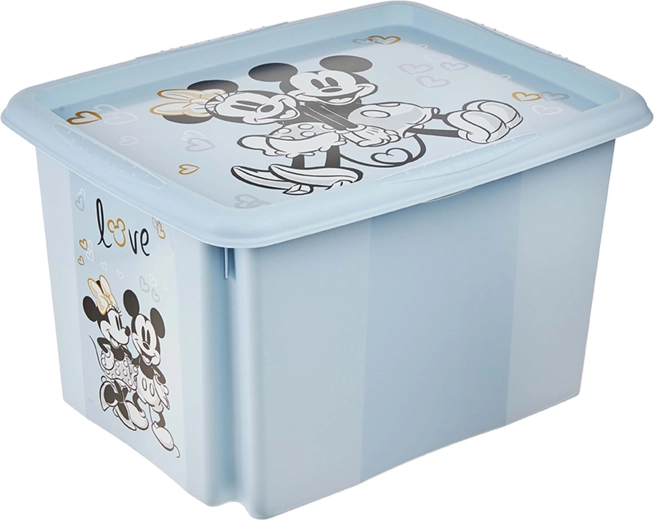 Plastový úložný box s vekom Mickey 30 l