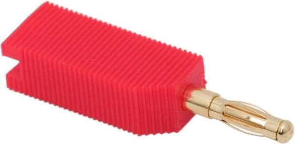 Pozlátený banánikový konektor červený pre 4 mm káble