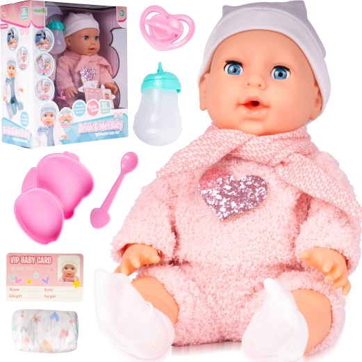 Bábika 35 cm pije a ciká Tosia s doplnkami