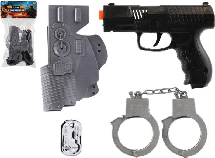 Vojenská sada plastových pištolí na zotrvačník s doplnkami