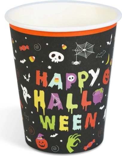 Papierové poháriky Happy Halloween 250 ml, 8 kusov