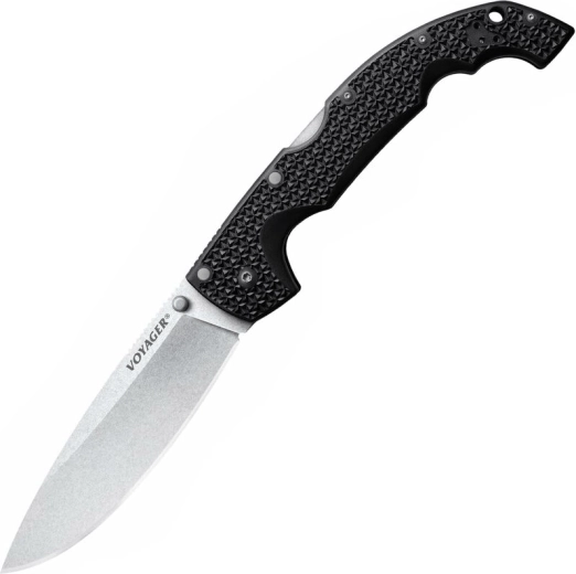 Taktický zatvárací nôž Cold Steel Voyager Extra Large Drop Point, 14 cm, stonewash, čierny, Griv-Ex