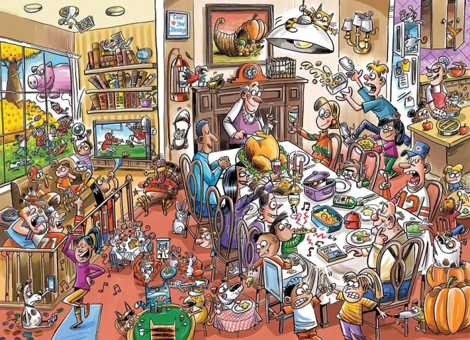 Puzzle COBBLE HILL DoodleTown: Šťastné vďakyvzdanie 1000 dielikov