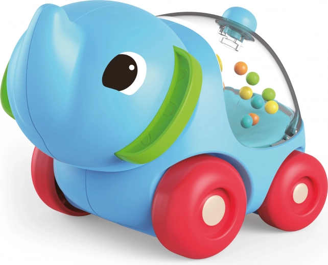 Chrastítko slon na kolieskach 11 cm