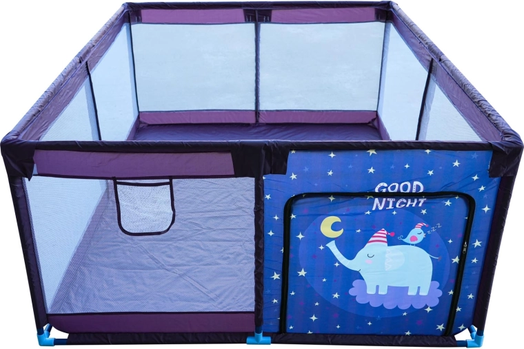 Mäkká obdĺžniková ohrádka pre deti – Nočné sloníča