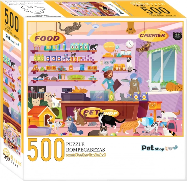 Puzzle Obchod so zvieratkami 500 dielikov