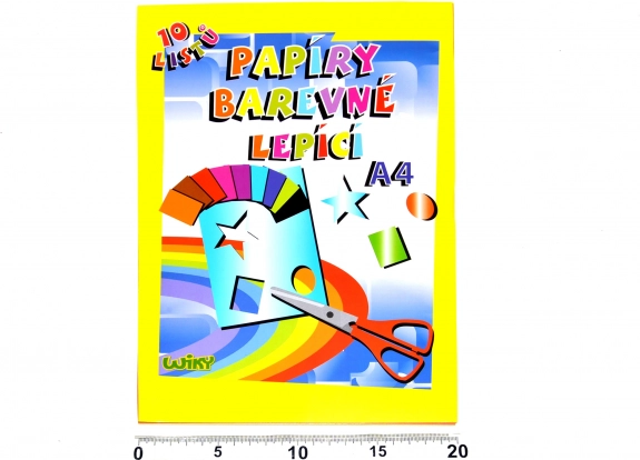 Farebné lepiace papiere A4, 10 listov