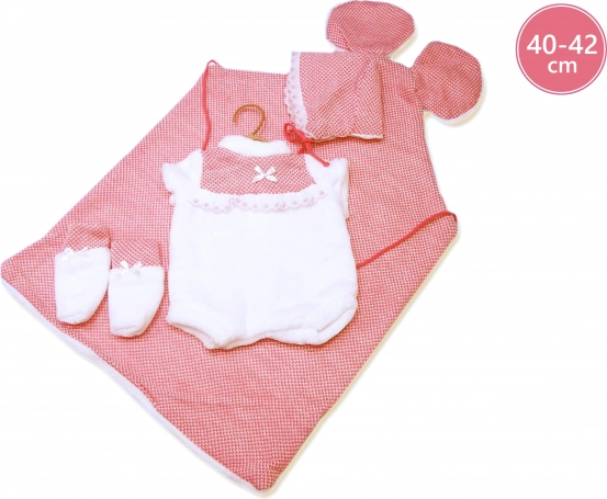 Llorens oblečenie pre bábiku New Born 40–42 cm, 3-dielna sada s podložkou s uškami