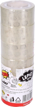 Priehľadná lepiaca páska 24 mm x 20 m, balenie po 6 ks