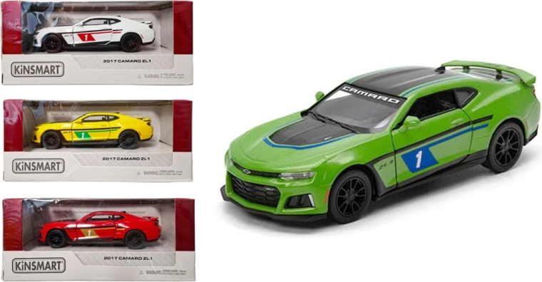 Kinsmart Chevrolet Camaro ZL1 – kovový model auta s pohonom Pull Back