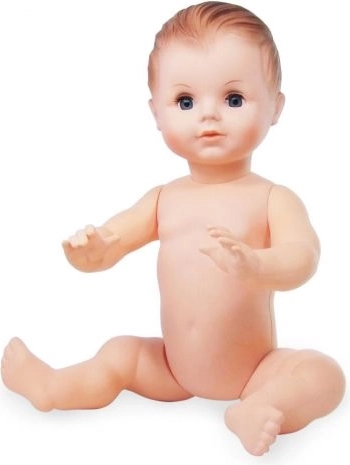 Kúpacía bábika Petitcollin 50 cm s hnedými očami