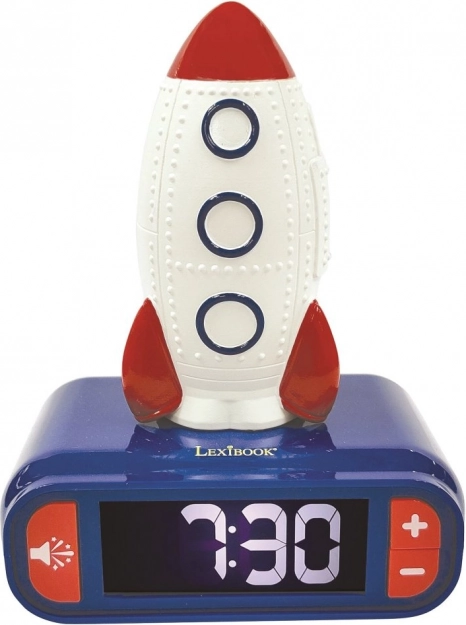 Detský budík s 3D nočným svetlom Raketa