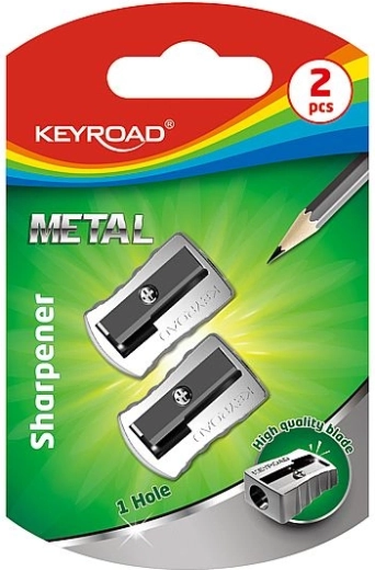 Strúhadlo KEYROAD kovové, 2 ks, strieborné