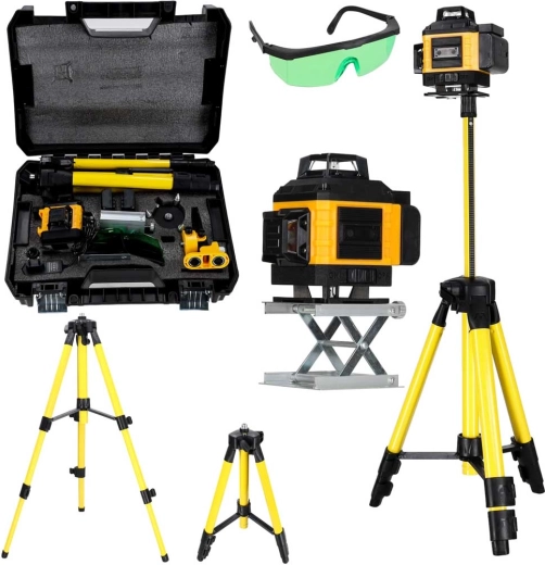Krížový laser 4D 360° so 16 líniami, statívom a príslušenstvom