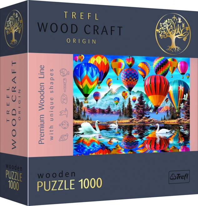 Drevené puzzle TREFL Wood Craft Origin – Farebné balóny 1000 dielikov