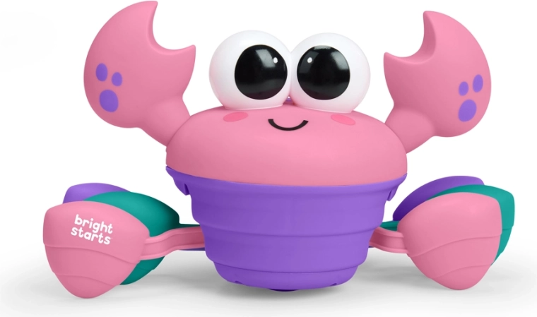 Bright Starts hudobný a multisenzorický lezúci krab Rockin' Crawling Crab ružový