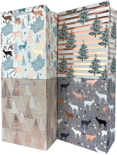 Papierová darčeková taška TORO vianočná 40 × 30 × 12 cm, mix motívov