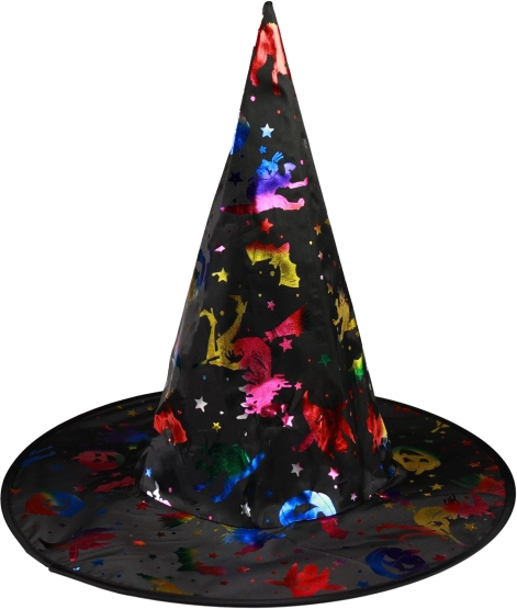 čarodejnícky klobúk s holografickými vzormi