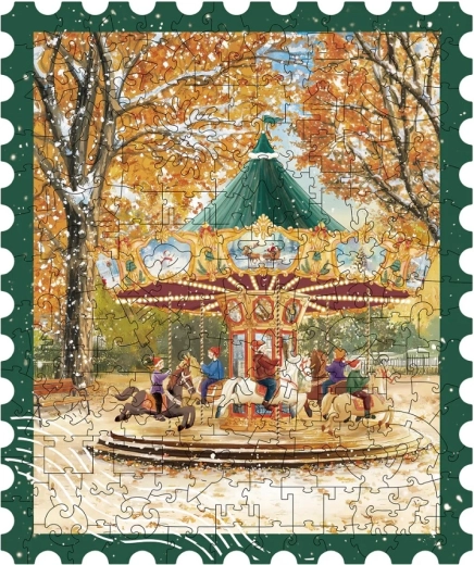 RoboTime drevené puzzle Jesenný kolotoč (200 dielikov)