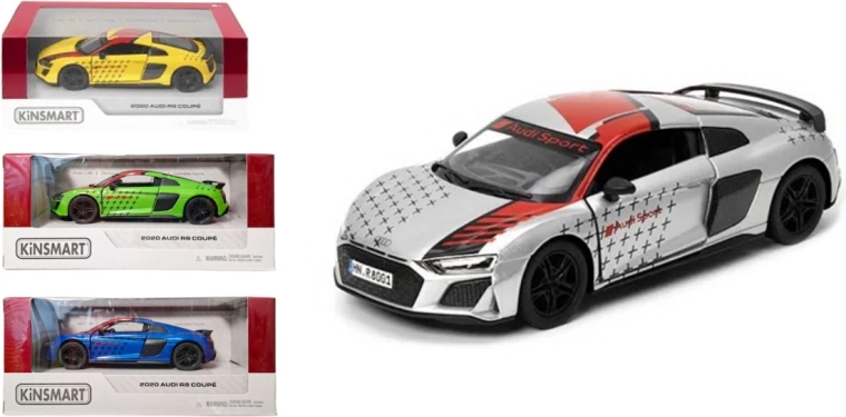 Audi R8 kovový model 1:36 s naťahovacím pohonom
