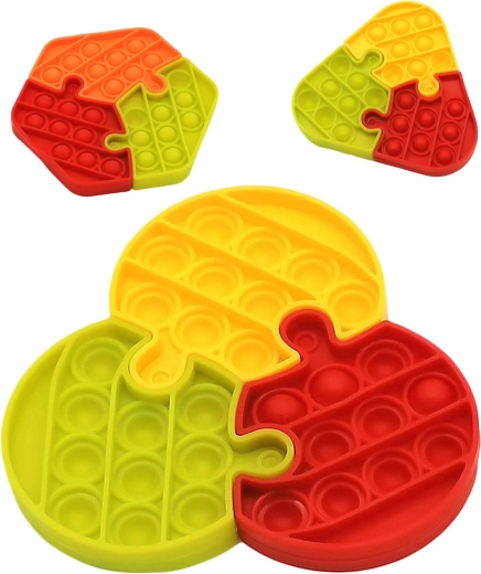 Antistresové puzzle Pop It s 3 dielikmi, 14 cm - 1 kus