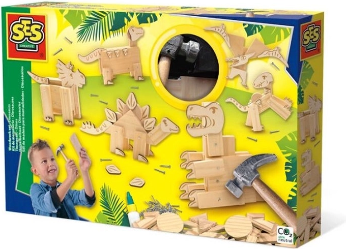 SES drevená zatĺkacia sada dinosaury
