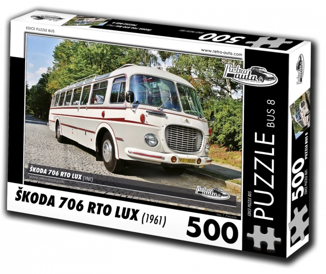 Puzzle Retro-autá Škoda 706 RTO LUX – autobus, 500 dielikov
