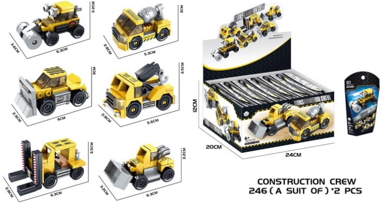 Stavebnica stavebné auto 6,3 cm