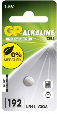 Alkalické gombíkové batérie GP LR41 10ks