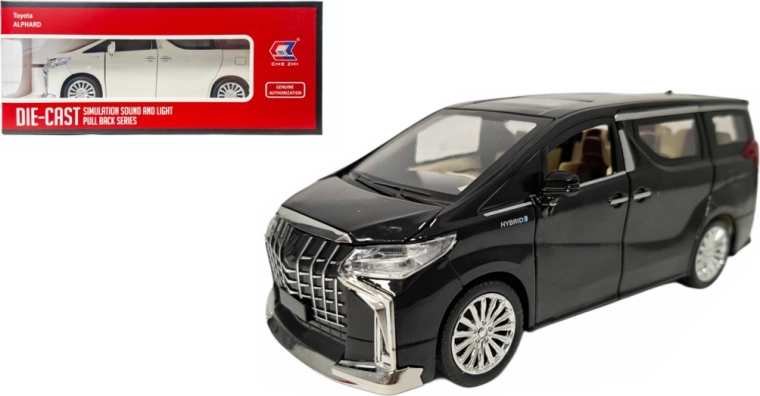 Toyota Alphard 1:24 kovový model so svetlom a zvukom