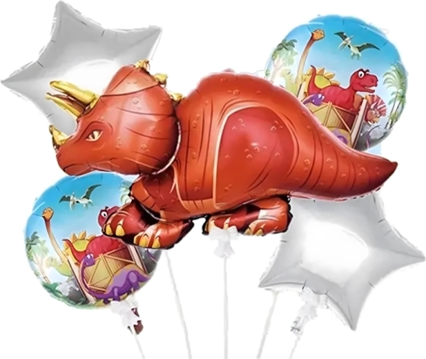 Sada narodeninových balónikov dinosaurus 5 ks