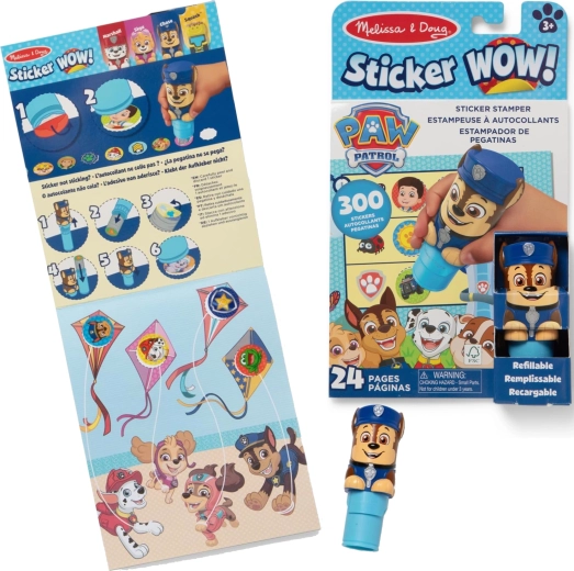 Melissa & Doug Sticker WOW! Labková patrola Chase samolepková pečiatka s aktivitnou knižkou - 1 kus