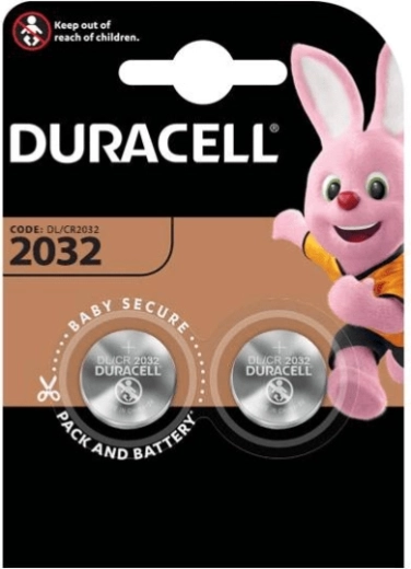 Lítiová gombíková batéria CR2032 DURACELL, 2 ks