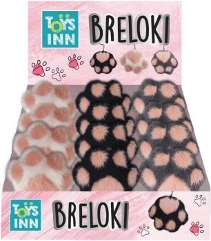 Plyšový prívesok labka – mix 3 vzorov - 1 kus