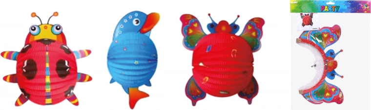 Lampión guľa Zvieratká 24 cm